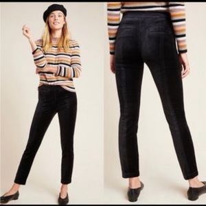 {Anthropologie} Velvet Essential Slim Pant in Black, 0